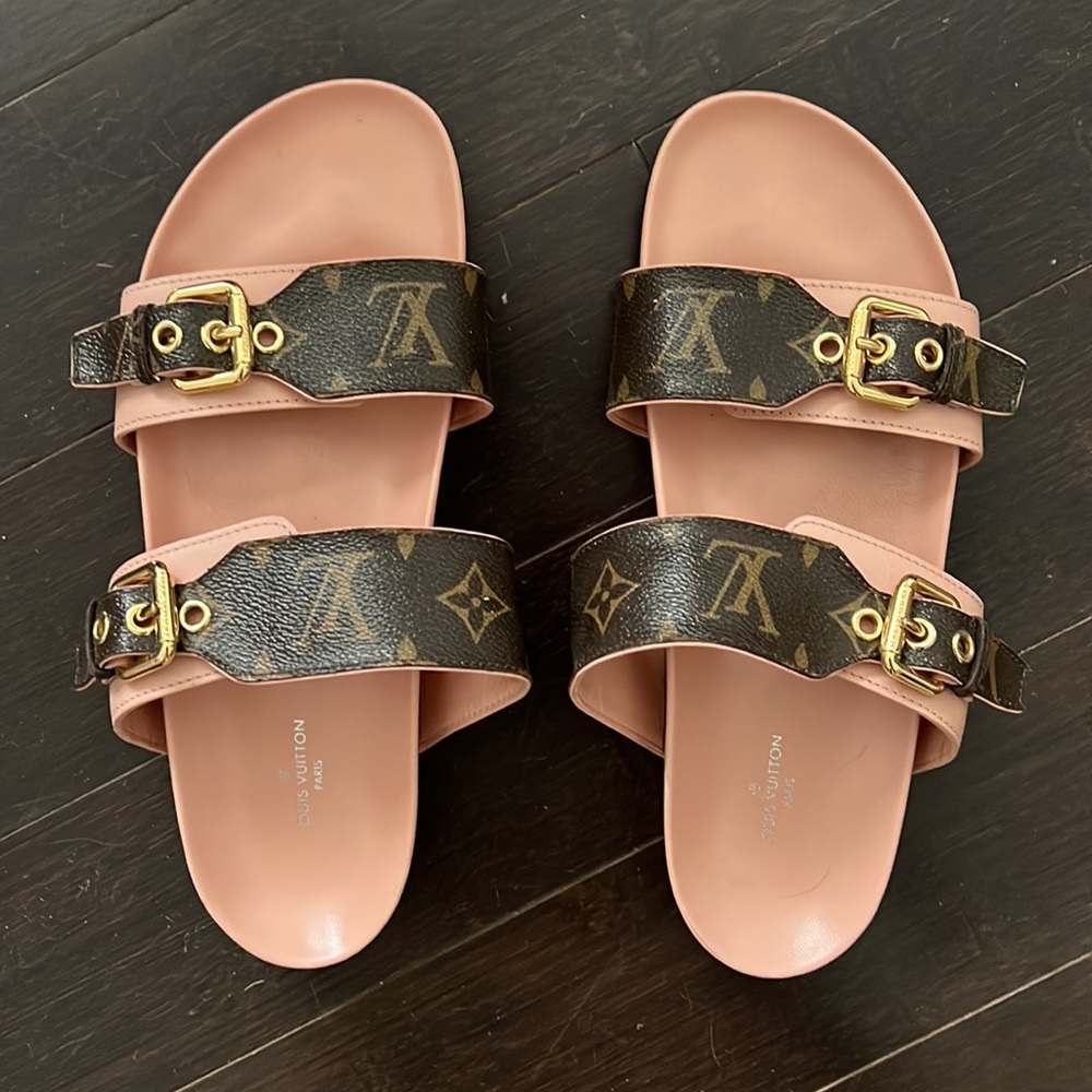 Louis Vuitton Bom Dia Flat Mule Rose Poudre - Picture 2 of 10